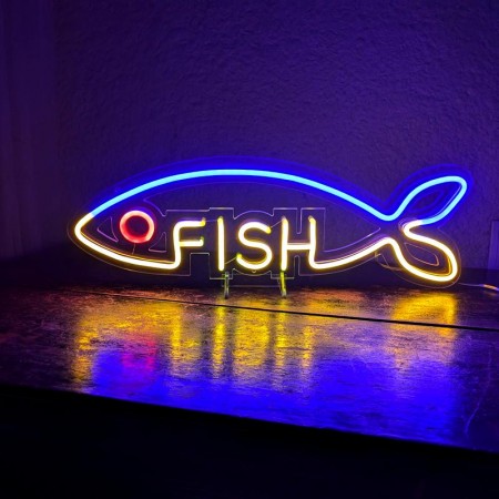 Неоновый светильник Fish 470x160 acr-n000040