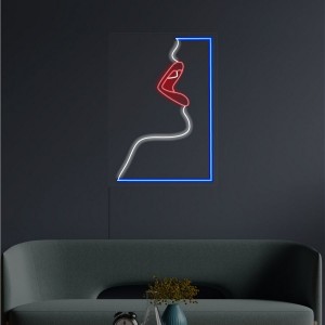 Неоновый светильник Девушка губы 500х700 acr-n000020