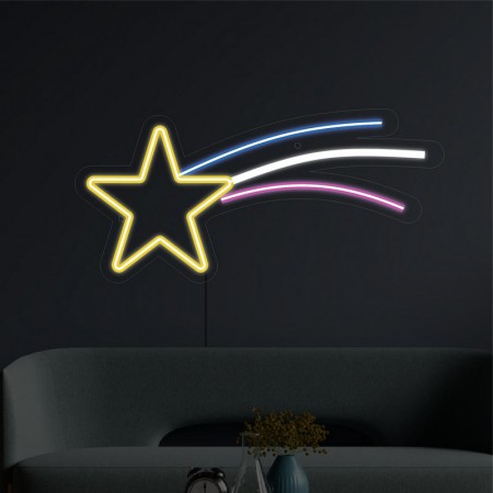 Неоновый светильник Звезда падает 530х250 acr-n000088