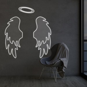 Неоновий світильник Крила Янгола та Німб 700х750 acr-n000027