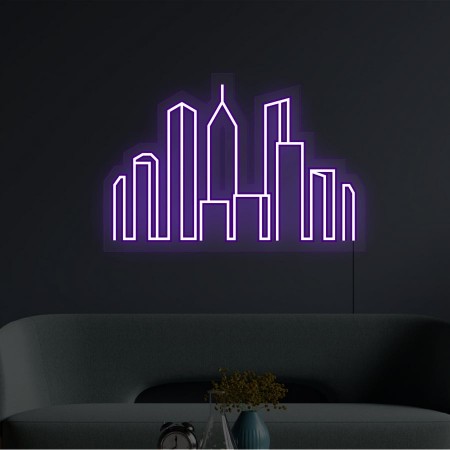 Картина з неону Місто 460х310 acr-n000037