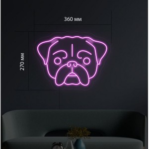 Неоновий світильник Мопс 360х270 acr-n000030. Photo 2