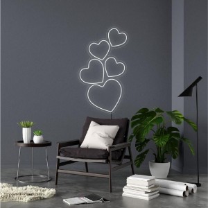 Неоновий світильник П'ять сердець 300х510 acr-n000028