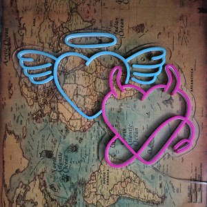 Неоновий світильник Серця Ангел Демон 480х380 acr-n000019. Photo 3