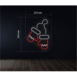 Неоновый светильник Варежки 250х340 acr-n000014. Photo 2