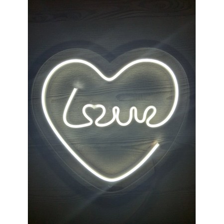 Неоновый светильник Сердце Love 350х320 acr-n000044