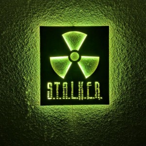 Панно декоративное картина на стену Сталкер 2 LED подсветка 350х400 acr-p000203