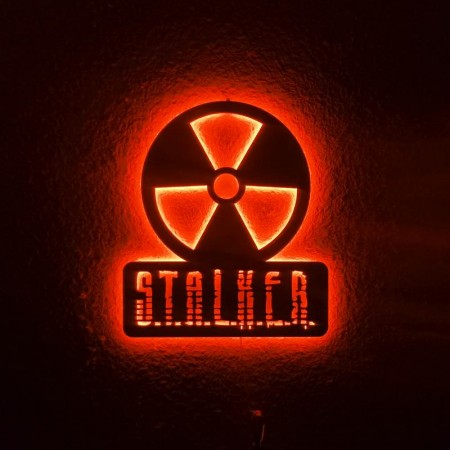 Панно декоративне картина на стіну Сталкер LED підсвітка 16 кольорів пульт 350х400 acr-p000200