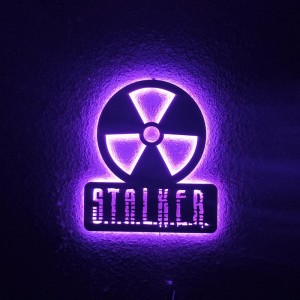 Панно декоративне картина на стіну Сталкер LED підсвітка 16 кольорів телефон 350х400 acr-p000201