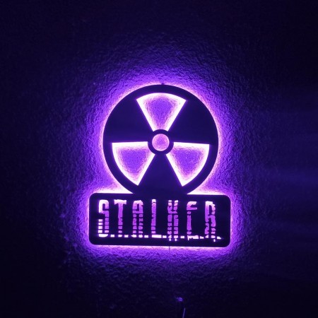 Панно декоративне картина на стіну Сталкер LED підсвітка 16 кольорів телефон 350х400 acr-p000201