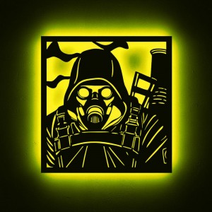 Панно декоративне картина на стіну Сталкер персонаж LED підсвітка 16 кольорів телефон 380х400 acr-p000275