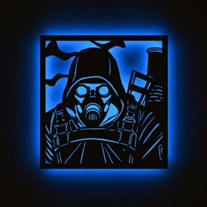 Панно декоративне картина на стіну Сталкер персонаж LED підсвітка 16 кольорів пульт 380х400 acr-p000274