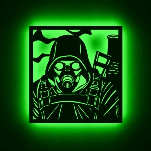 Панно декоративное картина на стену Сталкер персонаж LED подсветка 16 цветов пульт 380х400 acr-p000274. Photo 2