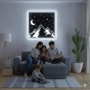 Панно декоративне картина на стіну Гори та місяць LED 16 кольорів пульт 400х400 acr-p000130