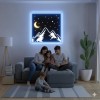 Панно декоративне картина на стіну Гори та місяць LED 16 кольорів пульт 400х400 acr-p000130