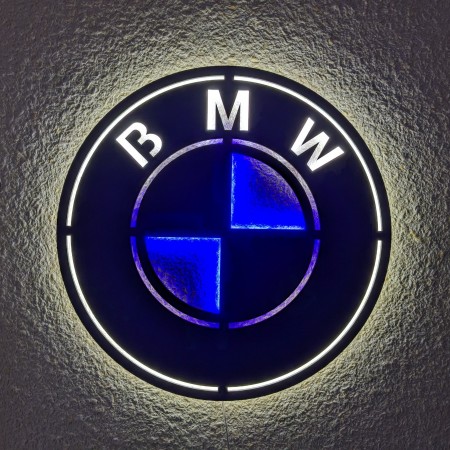 Панно декоративна картина на стіну BMW LED підсвітка 500х500 acr-p000104