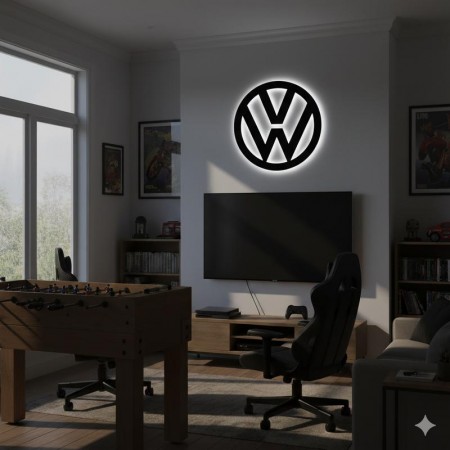 Панно декоративная картина на стену Volkswagen LED подсветка 500х500 acr-p000102