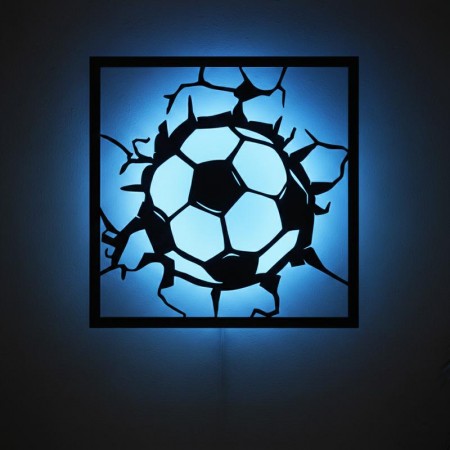 Панно декоративне картина на стіну М'яч LED 16 кольорів телефон 350х350 acr-p000285