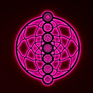 Панно декоративное картина на стену Чакры круглое LED подсветка 800х922 acr-p000252. Photo 3