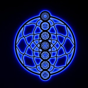 Панно декоративное картина на стену Чакры круглое LED подсветка 800х922 acr-p000252. Photo 2