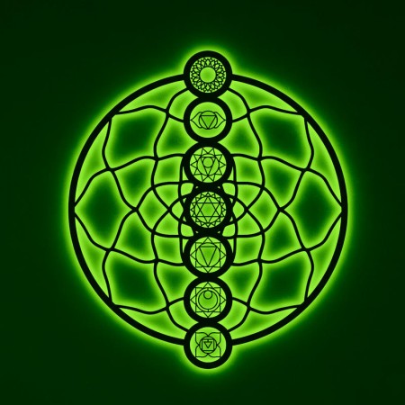 Панно декоративное картина на стену Чакры круглое LED подсветка 800х922 acr-p000252