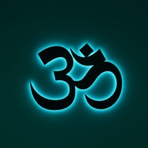 Панно декоративная картина на стену Знак Ом LED подсветка 400х300 acr-p000244. Photo 2