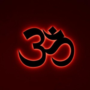 Панно декоративная картина на стену Знак Ом LED подсветка 400х300 acr-p000244. Photo 3