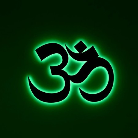 Панно декоративне картина на стіну Знак Ом LED підсвітка 16 кольорів пульт 400х300 acr-p000245