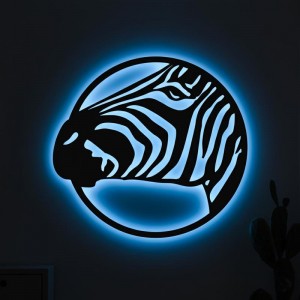 Панно декоративное картина на стену Зебра LED 16 цветов пульт 400х375 acr-p000114. Photo 2