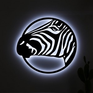 Панно декоративное картина на стену Зебра LED 16 цветов телефон 400х375 acr-p000115