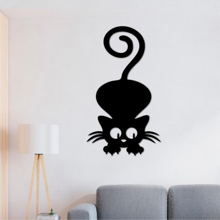 Панно декоративне картина на стіну Грайливий кіт 450х255 acr-p000120