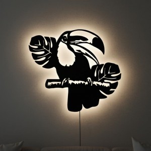 Панно декоративне картина на стіну Тукан LED підсвітка 400х350 acr-p000191