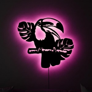 Панно декоративне картина на стіну Тукан LED підсвітка 400х350 acr-p000191. Photo 3