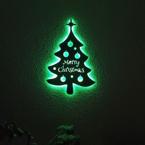 Панно декоративная картина на стену Елка LED подсветка 375x570 acr-p000004