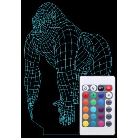 Акриловый светильник-ночник с пультом 16 цветов Горила tty-n000703