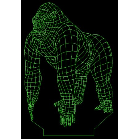 Акриловый светильник-ночник горила зеленый tty-n000699