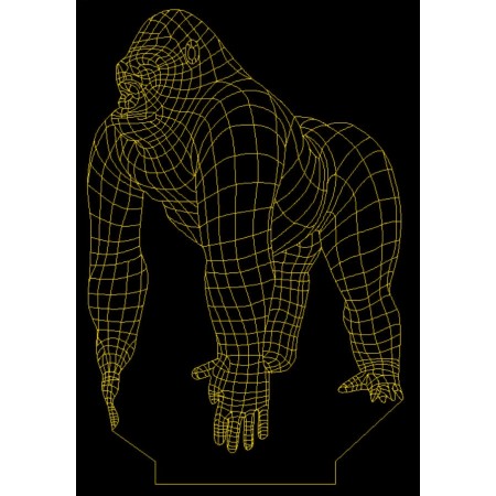 Акриловий світильник-нічник горила жовтий tty-n000701