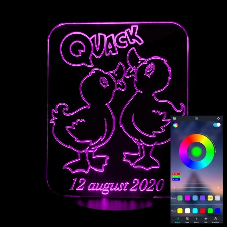 Акриловый светильник-ночник управление с телефона Утята tty-n001597