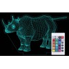 Акриловий світильник-нічник з пультом 16 кольорів Носоріг tty-n000687