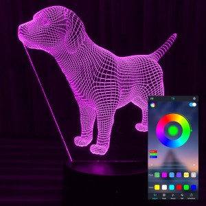 Акриловий світильник-нічник керування з телефона Собака tty-n000758