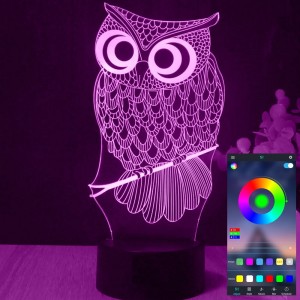 Акриловий світильник-нічник керування з телефона Сова tty-n001478