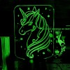 Акриловый светильник-ночник Единорог зеленый tty-n001942