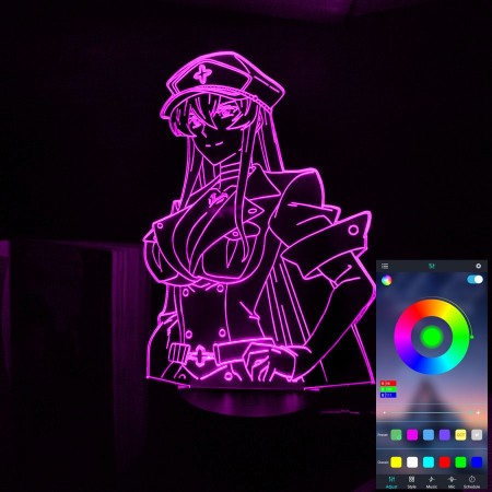 Акриловый светильник-ночник управление с телефона Еsdeath Akame Ga Kill tty-n002129