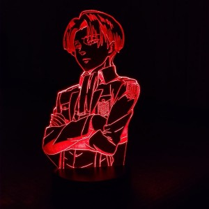 Акриловий світильник-нічник Леві Аккерман (Levi Ackerman) червоний tty-n000358