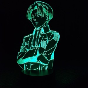 Акриловый светильник-ночник Леви Аккерман (Levi Ackerman) зеленый tty-n000357
