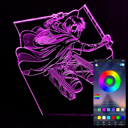 Акриловый светильник-ночник управление с телефона Леви Аккерман 2 (Levi Ackerman) tty-n001058