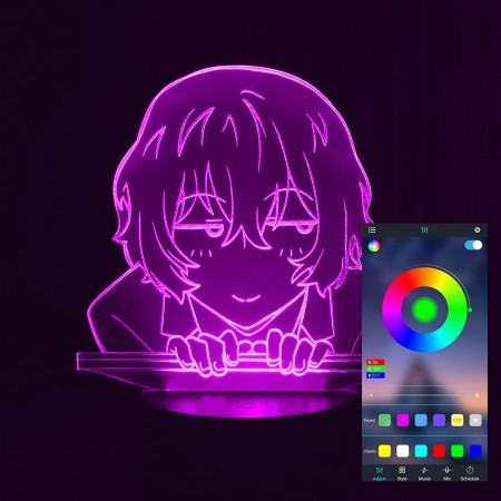 Акриловый светильник-ночник управление с телефона Осаму Дазай tty-n000442