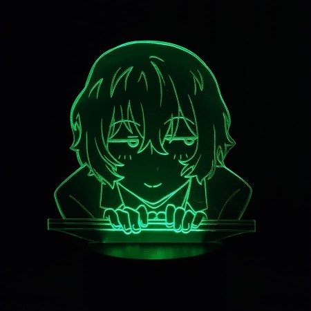 Акриловый светильник-ночник Осаму Дазай зеленый tty-n000437