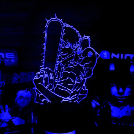 Акриловый светильник-ночник Chainsaw Man синий tty-n001871