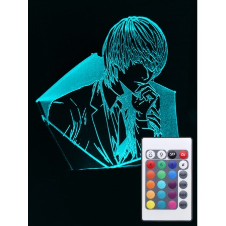 Акриловый светильник-ночник с пультом 16 цветов Тетрадь Смерти Лайт tty-n000840